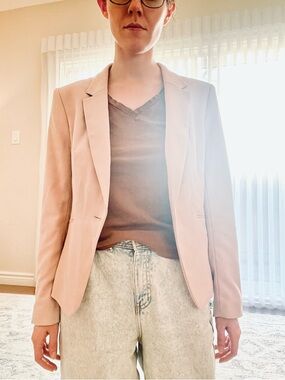 H&M Soft Blush Pink Tailored Women's Blazer
